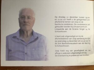 Overlijden Joop Bode